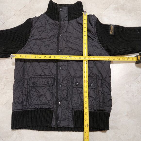 Scotch & Soda Womens M Medium Quilted Snap Knitted Sleeves Jacket Sweater Hybrid - Picture 9 of 14